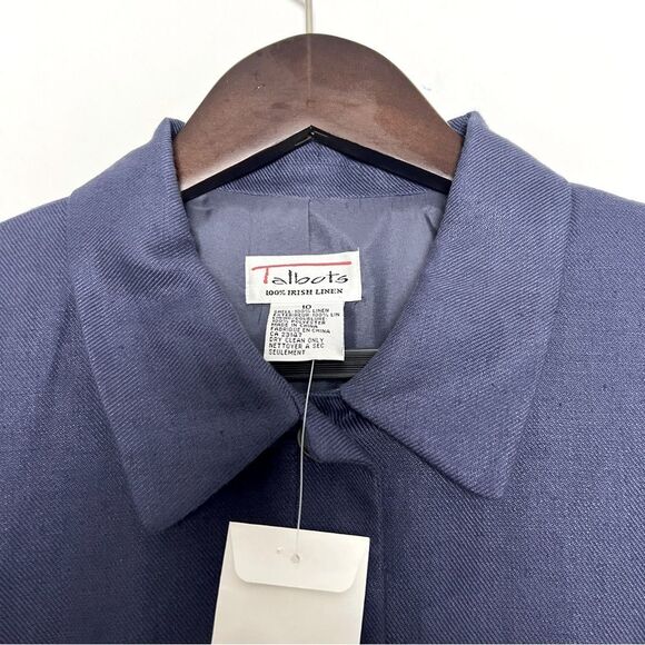 Vintage NEW Talbots Slate Blue 100% Irish Linen 5 Button Blazer Size 10 - Picture 3 of 9